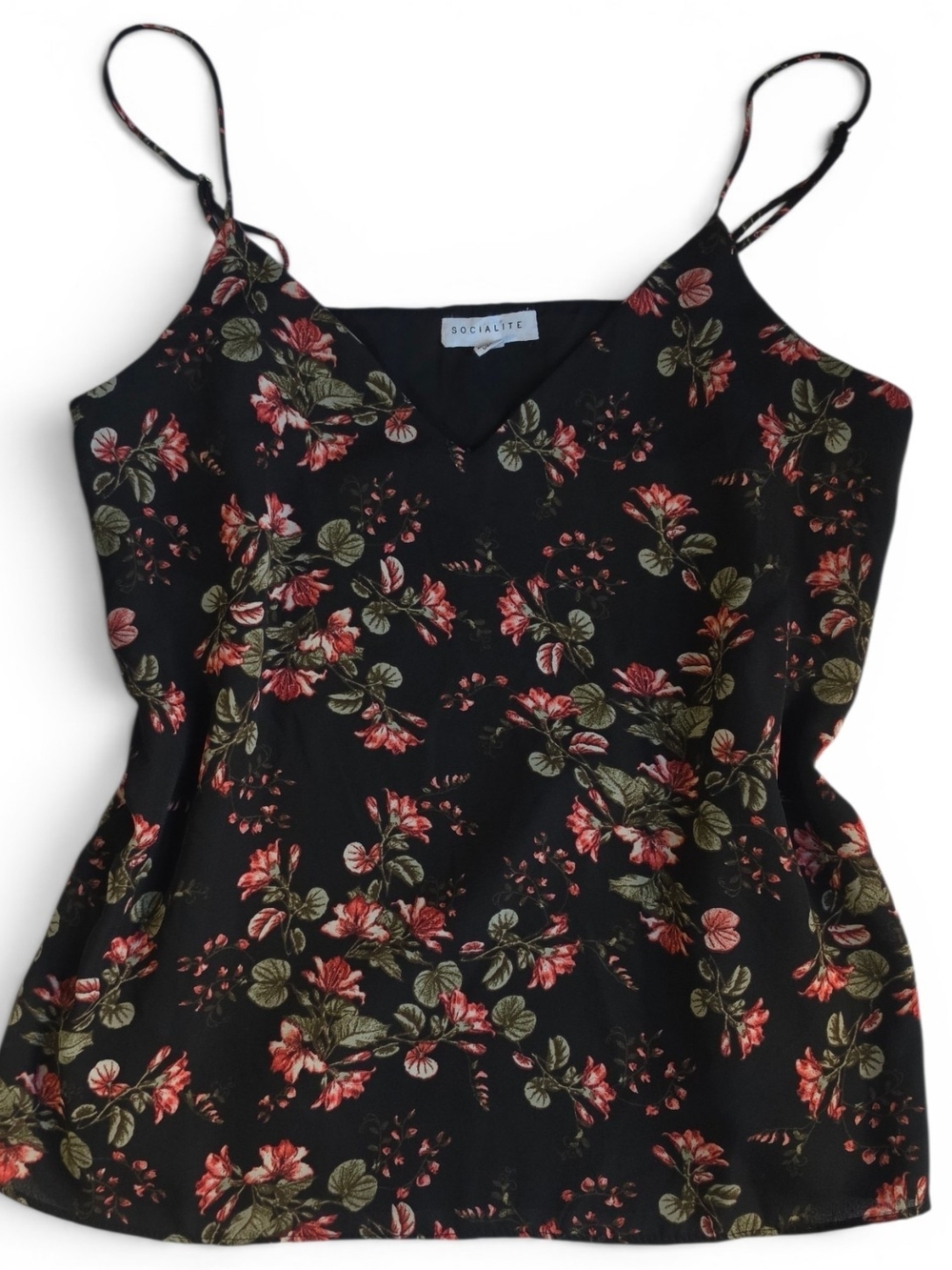 Socialite Black Floral V-Neck Cami